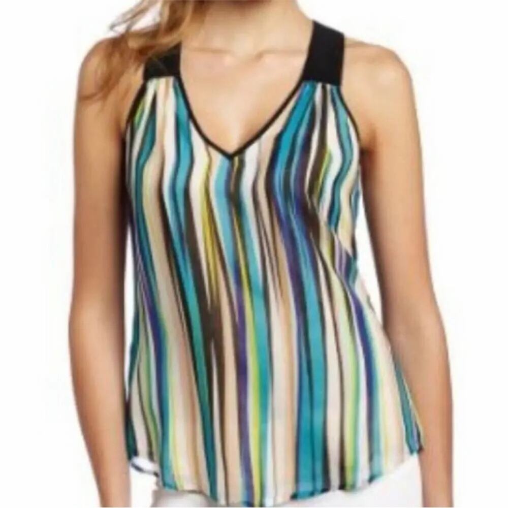 Trina Turk Colorful Striped Silk Tank Top